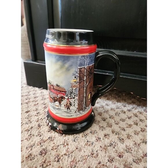 Anheuser Busch Budweiser Collector Series 1992 Clydesdales Christmas Stein - Picture 2 of 7